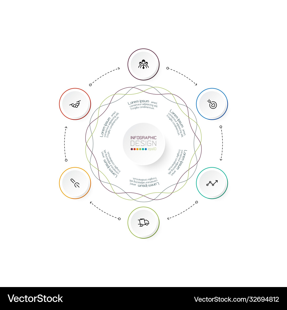 Infographic circle high tech style can use Vector Image