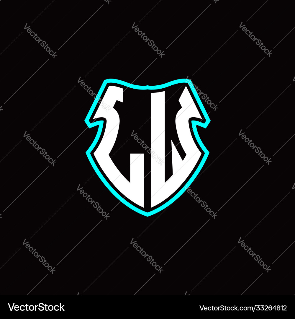 L w initial logo design with a shield shape L w initial logo design with a shield shape vector image