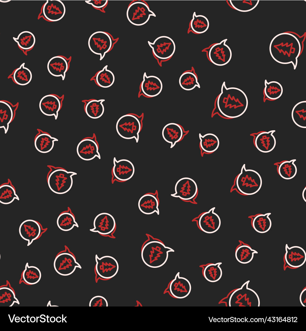Line tree icon isolated seamless pattern on black Line tree icon isolated seamless pattern on black vector image