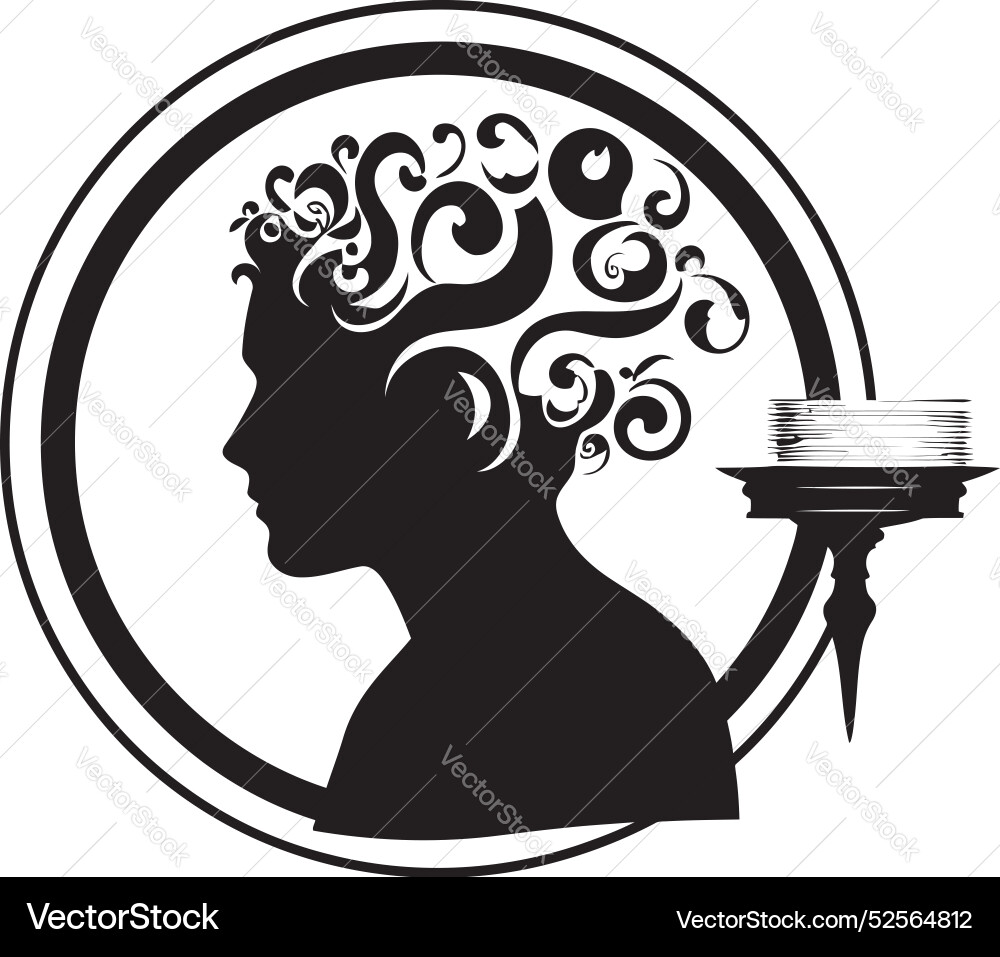 Midnight reverie floral face iconic design vector image