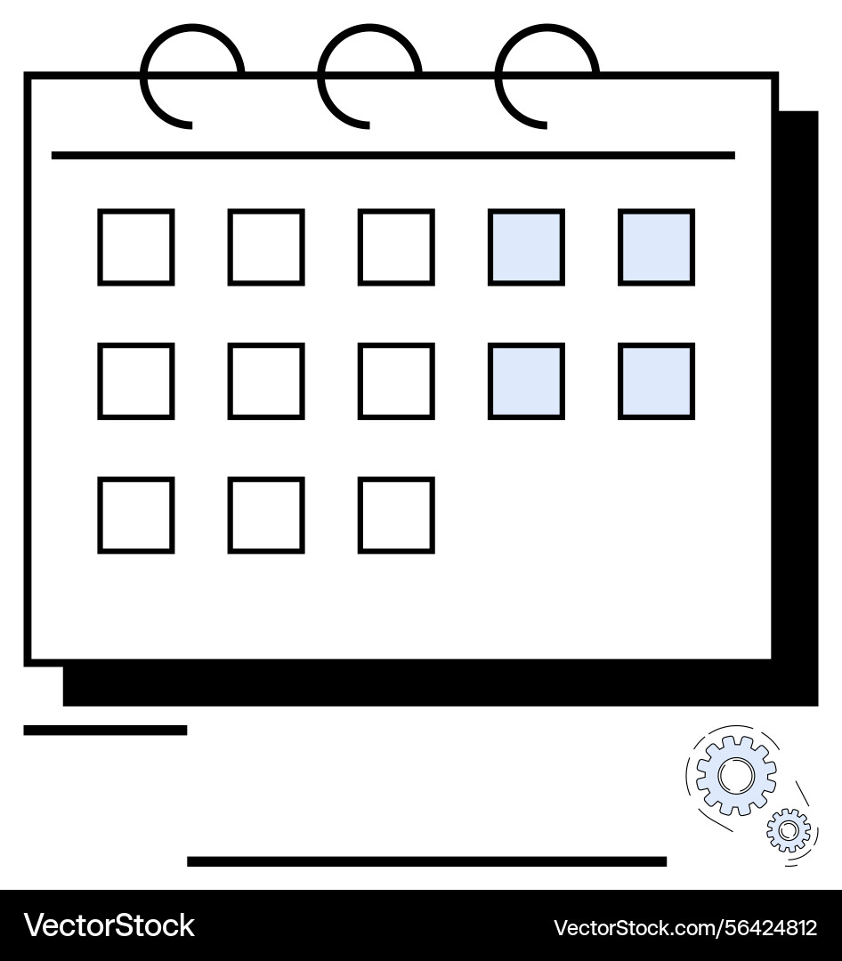 Minimalist desk calendar with highlighted dates vector image
