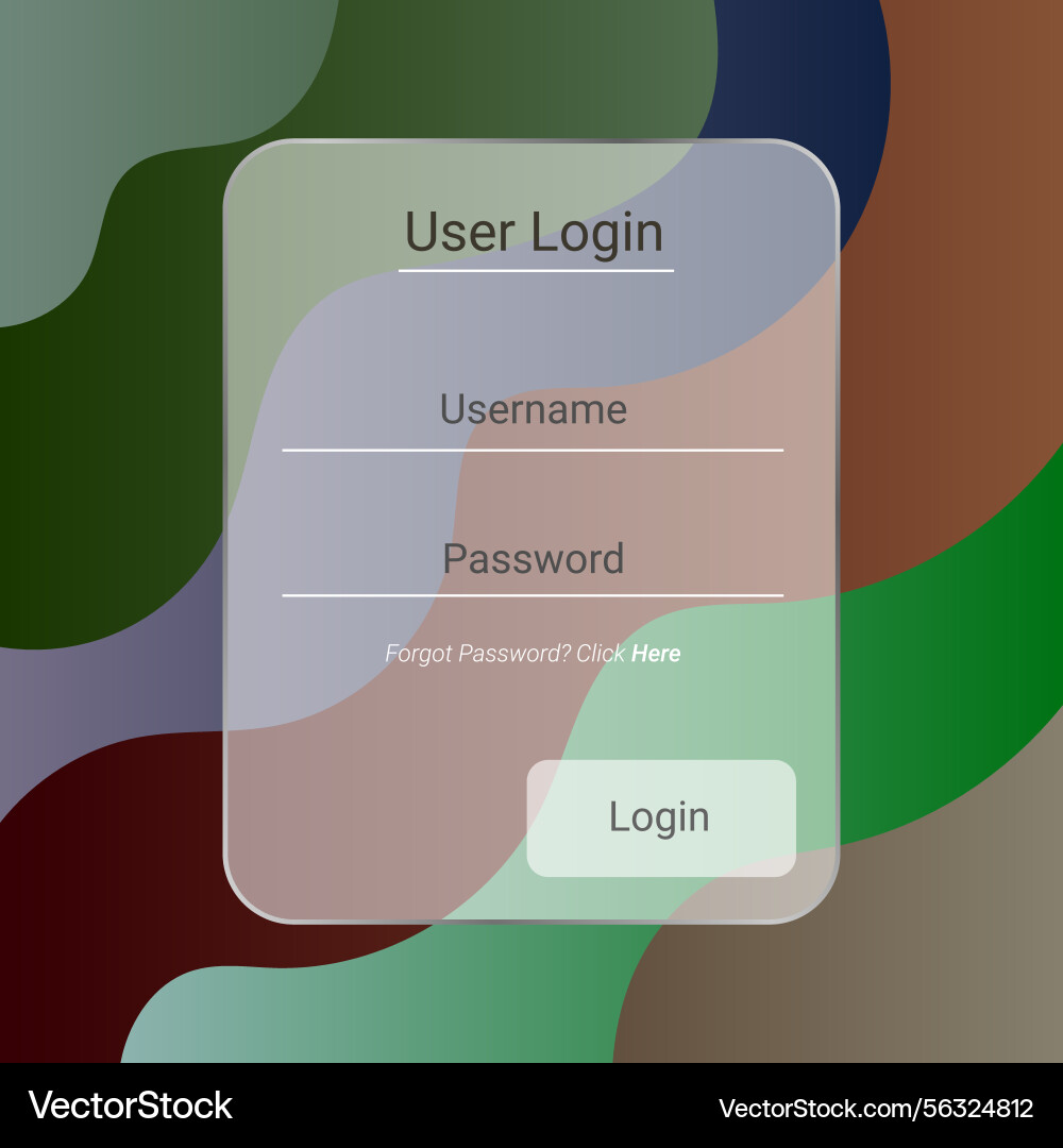Modern abstract login screen interface design vector image