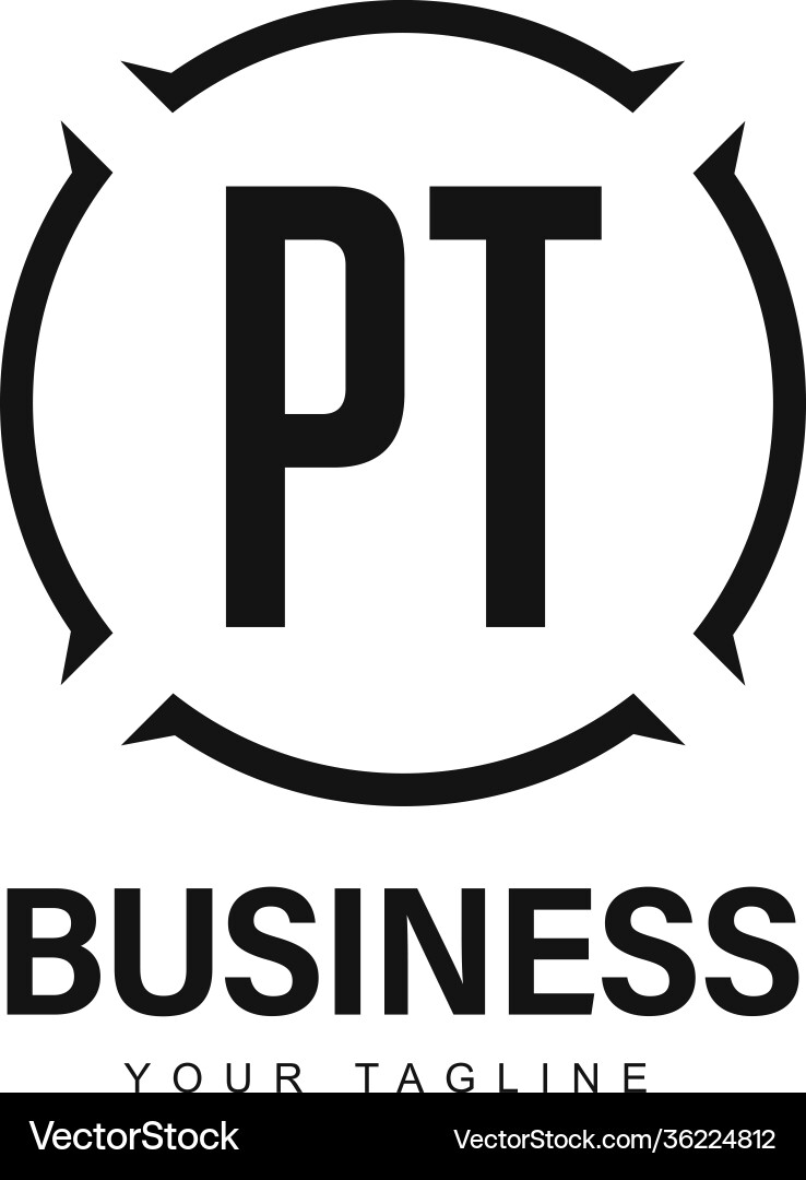 Pt initial a logo design with abstract style vector image