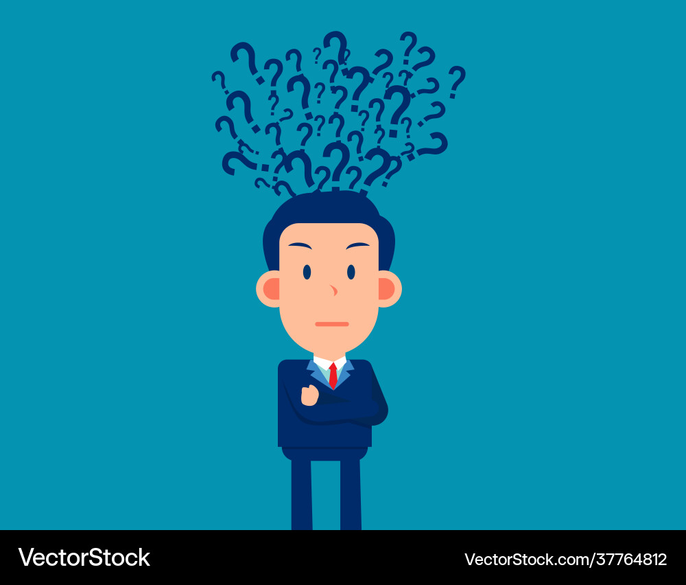 Question mark and thinking concept many questions Question mark and thinking concept many questions vector image