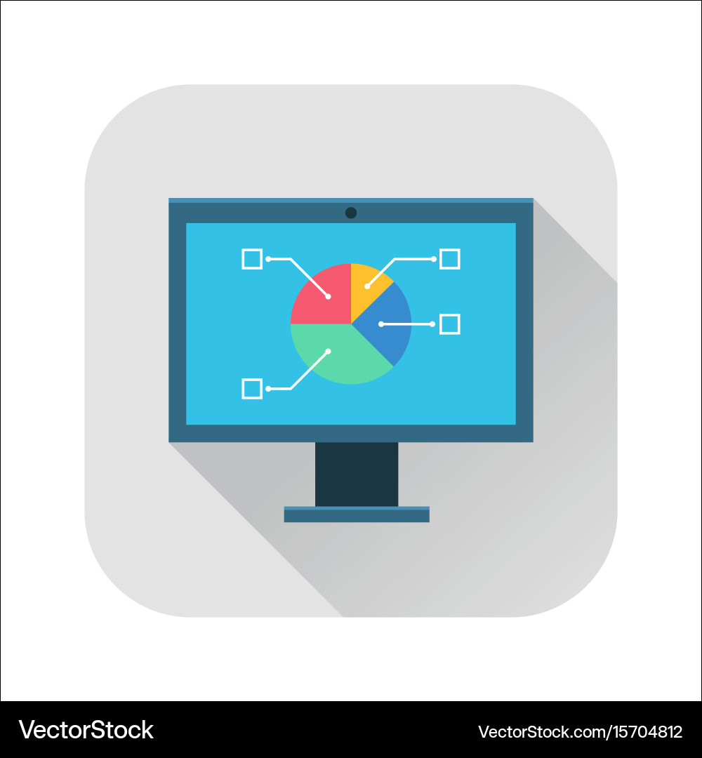Screen with circle pie chart icon Vector Image