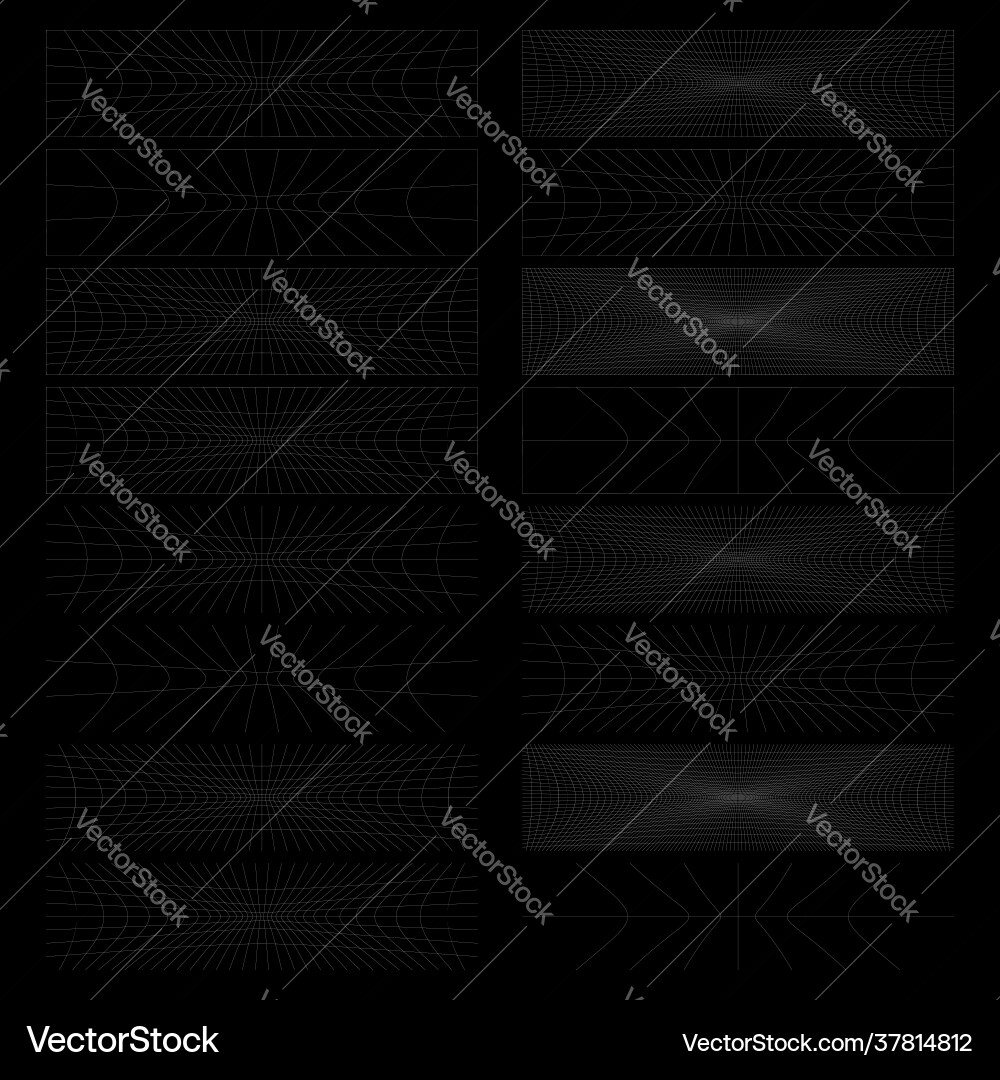 Set rectangles w distort deform effect Set rectangles w distort deform effect vector image