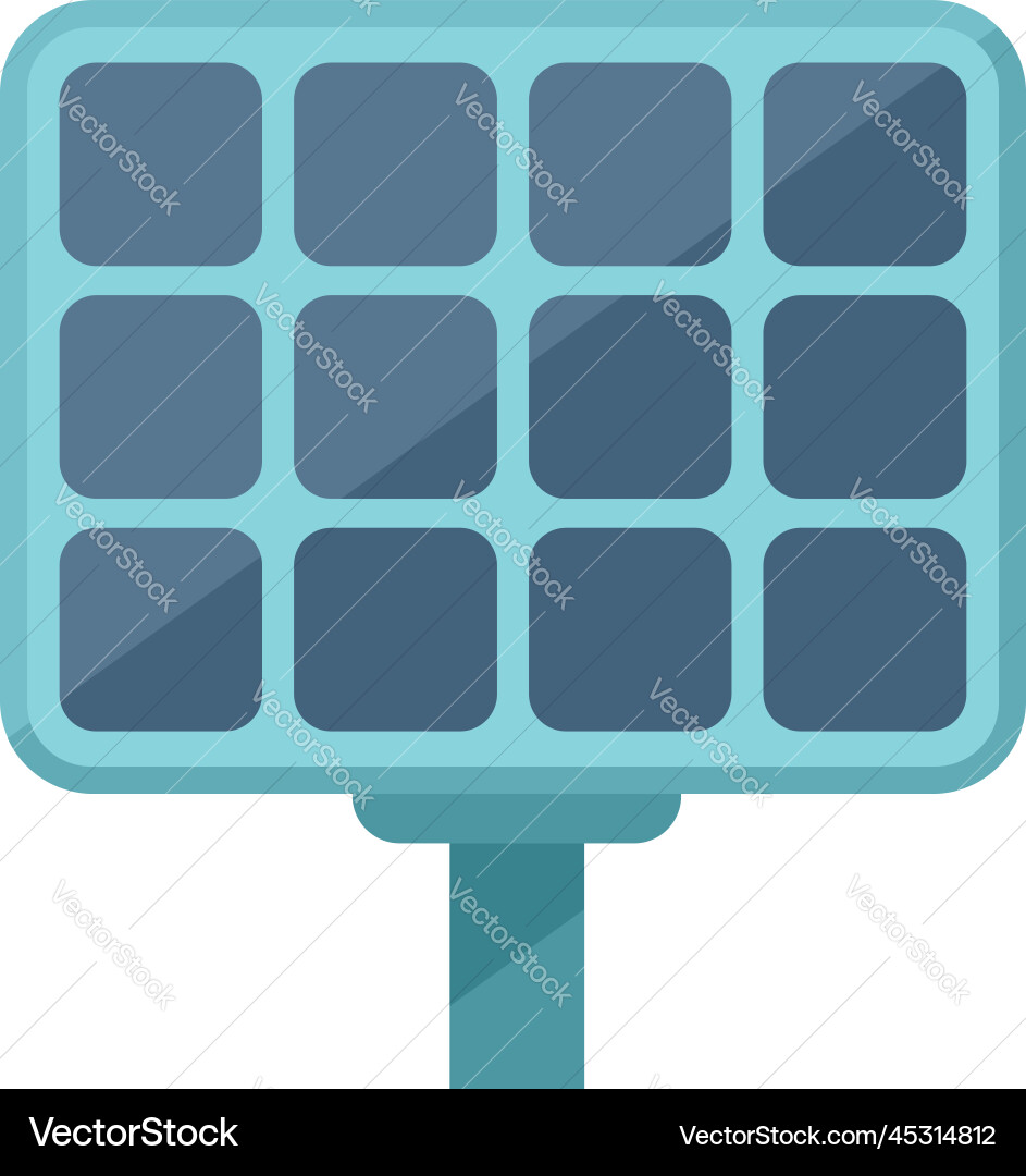 Solar panel icon flat save leaf Solar panel icon flat save leaf vector image