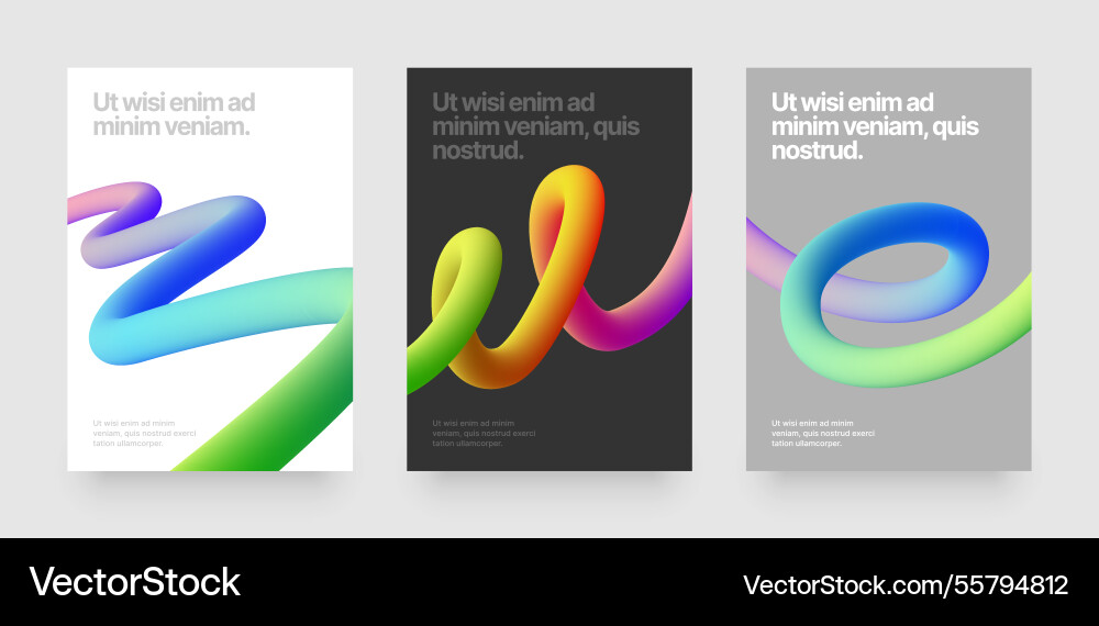 Template with colorful gradient squiggles shapes Vector Image