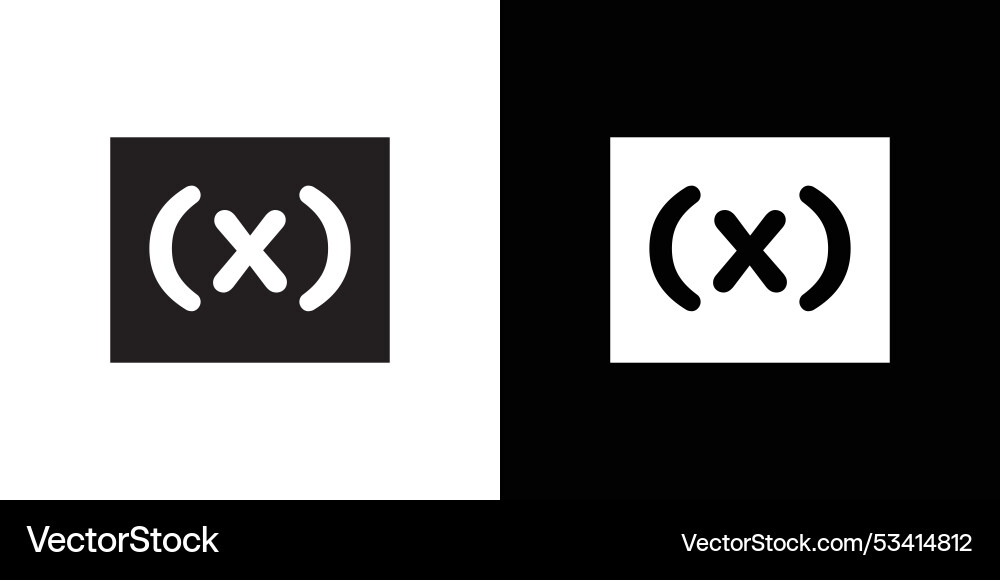 Variable symbol icon flat thin line Variable symbol icon flat thin line vector image