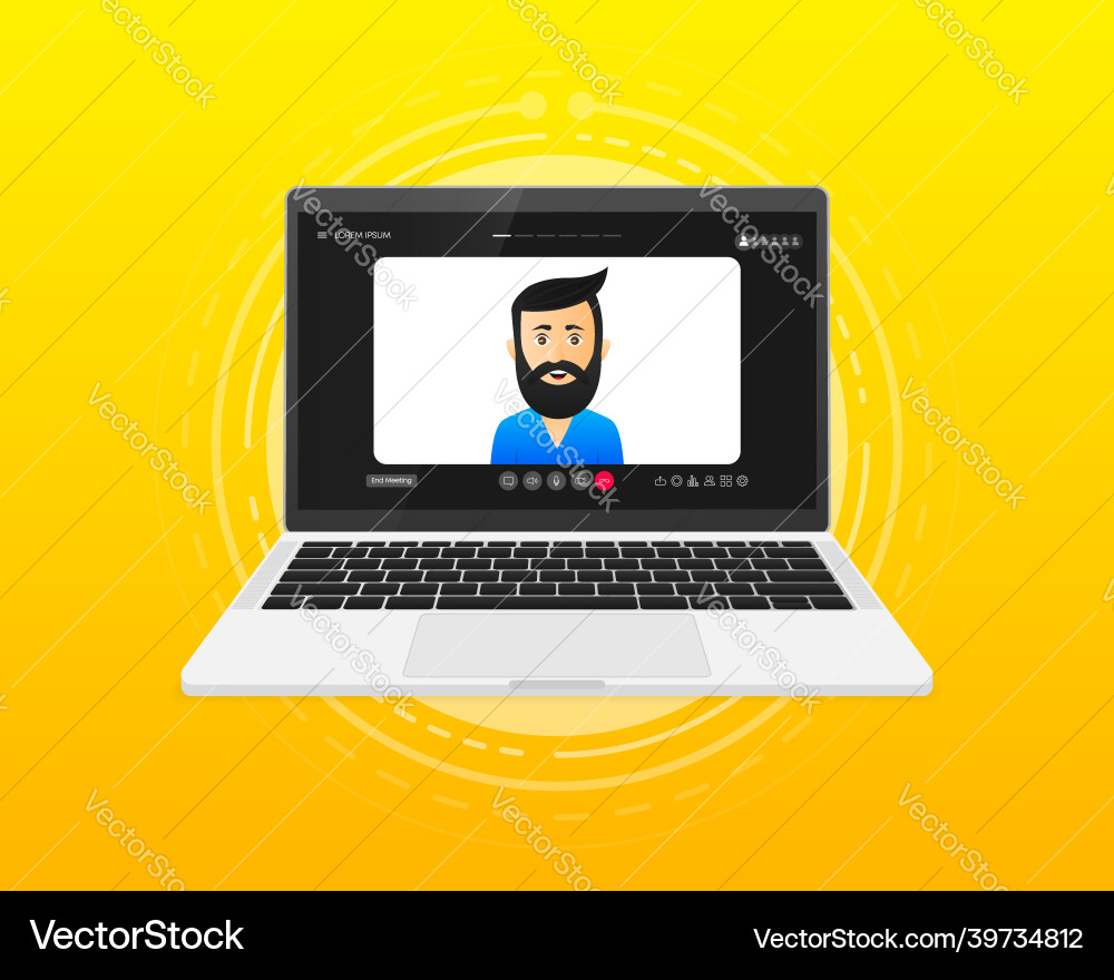 Video chat user interface calls window Vector Image