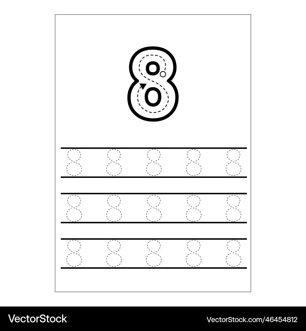 Writing numbers practice how Vector Image