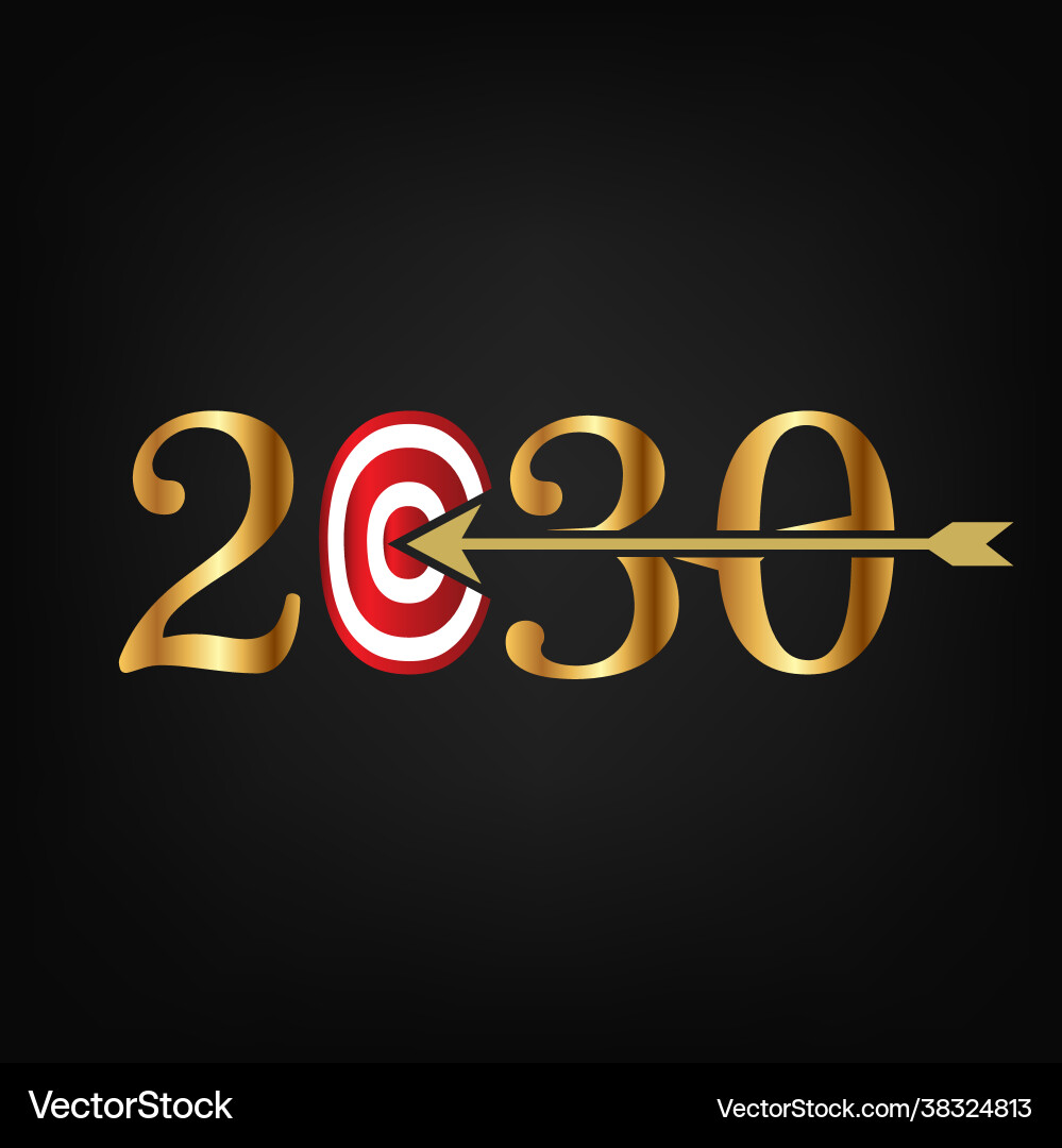 2030 with target and arrow vector image