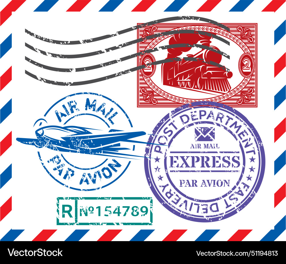 A set of elements for designing mail envelope A set of elements for designing mail envelope vector image