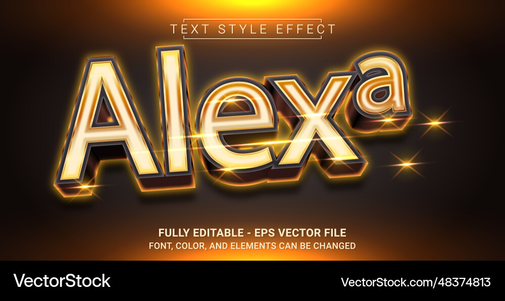 Alexa text style effect editable graphic vector image