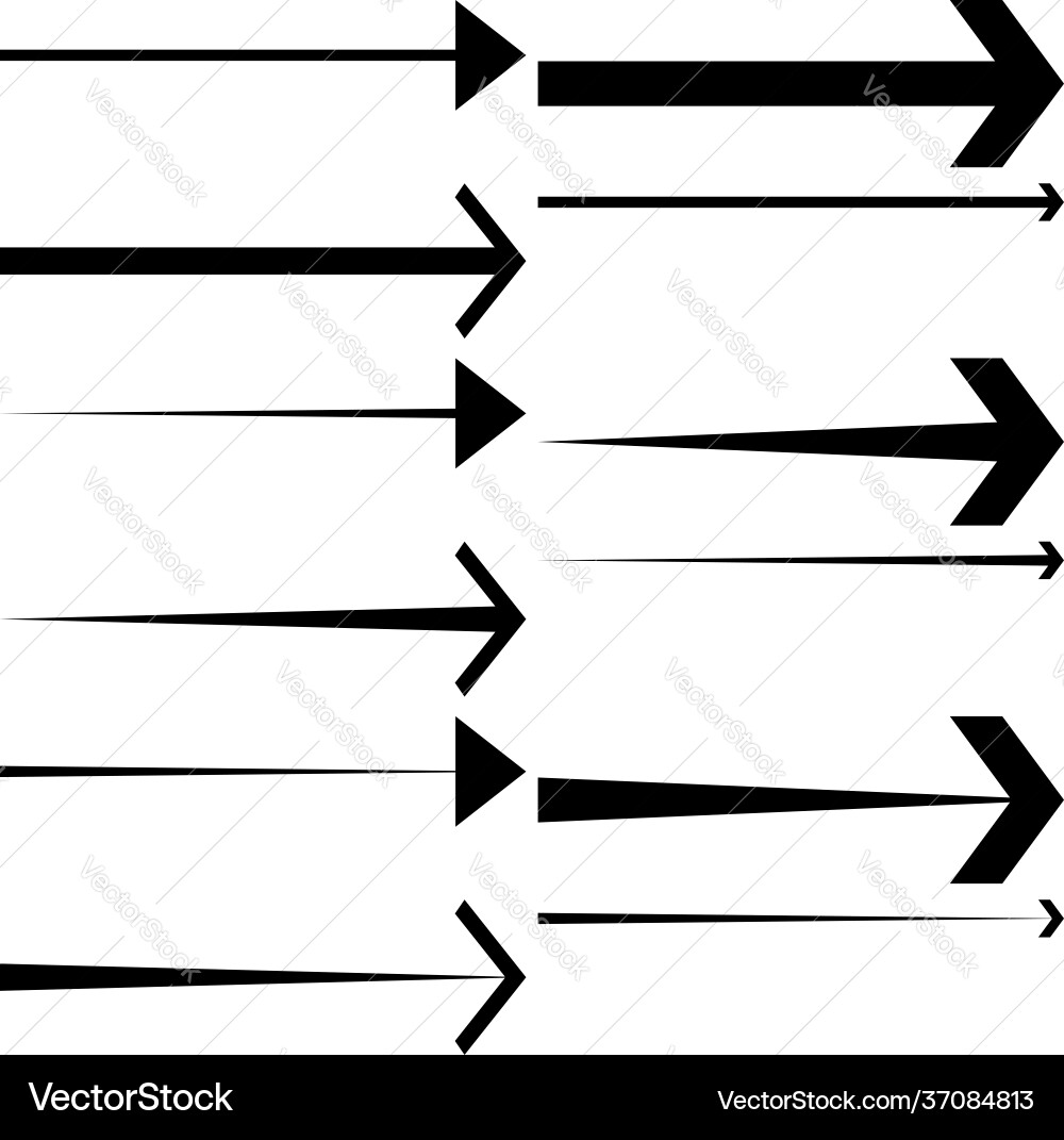 Black arrows pointing right arrow shape element Black arrows pointing right arrow shape element vector image