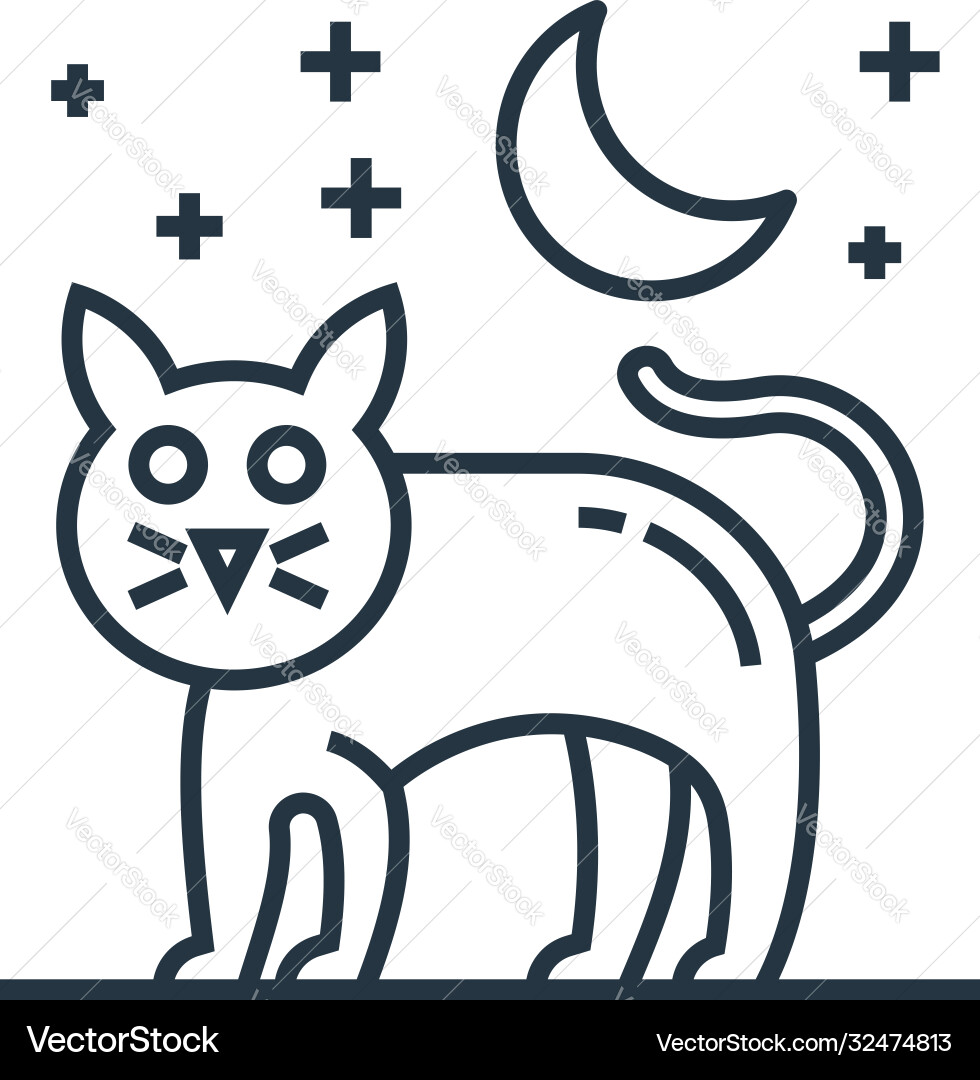 Cat icon editable stroke linear symbol Vector Image