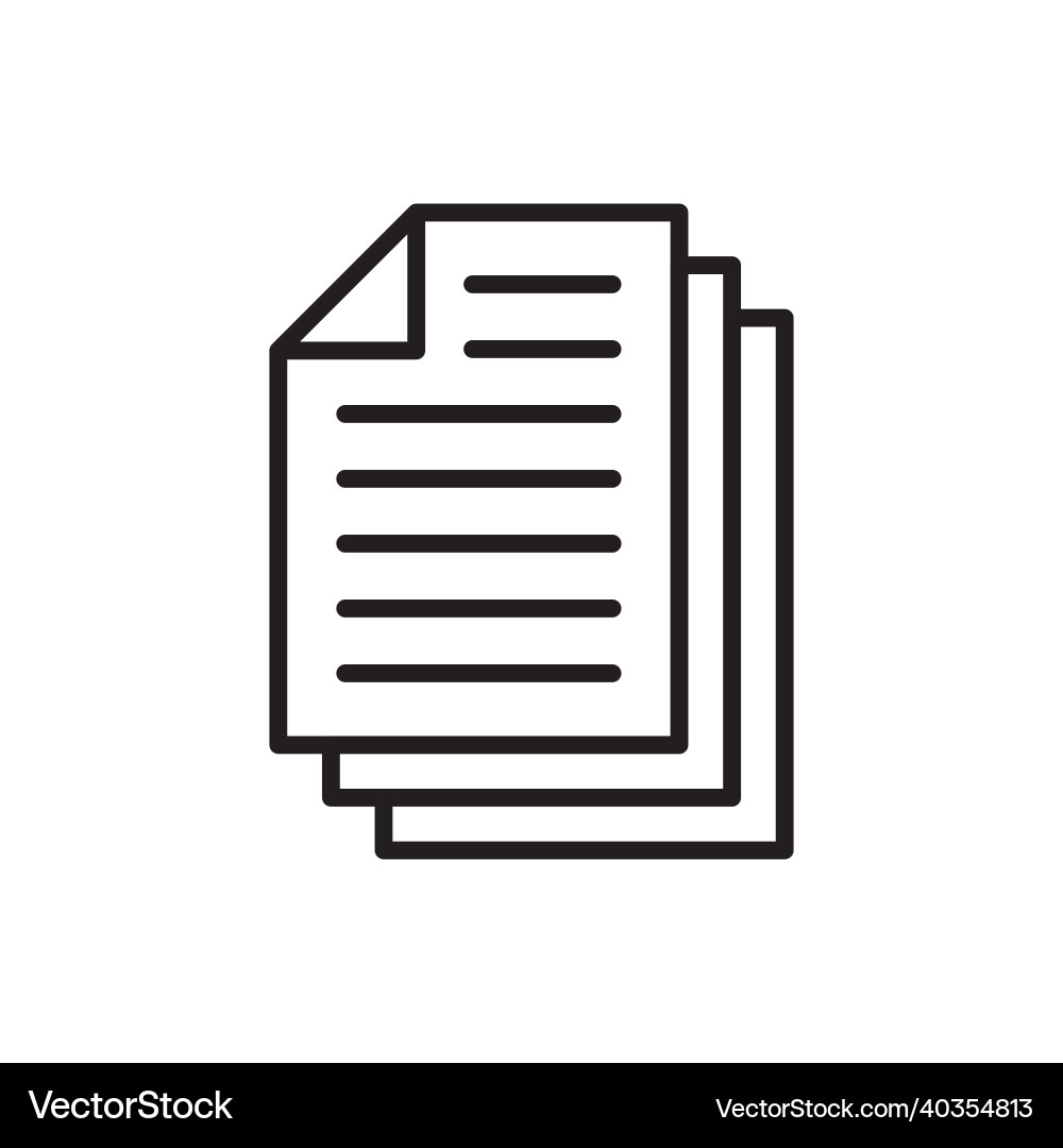 Document Stack Icon - File Collection vector image