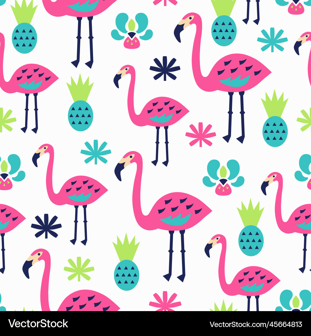 Flamingo seamless pattern vector image