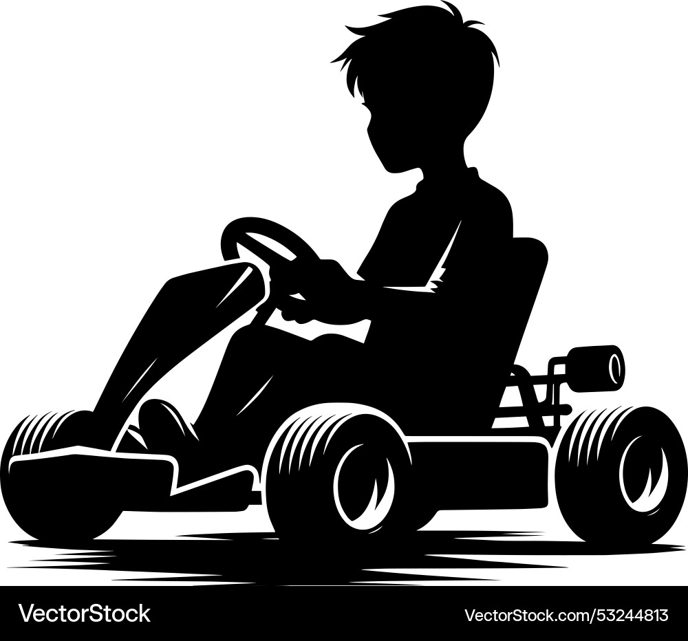 Go-cart silhouette isolated on a white background Go-cart silhouette isolated on a white background Vector Image