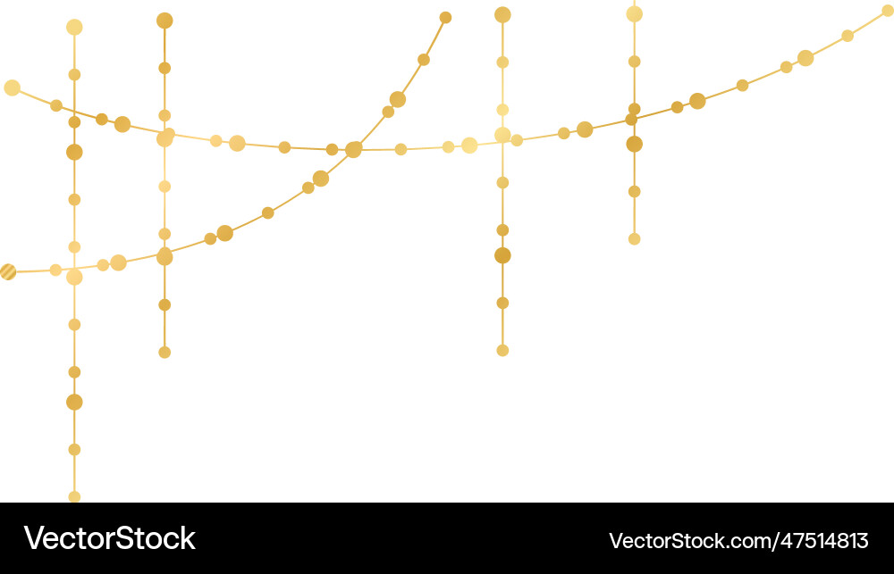 Horizontal border of abstract gold string light Vector Image