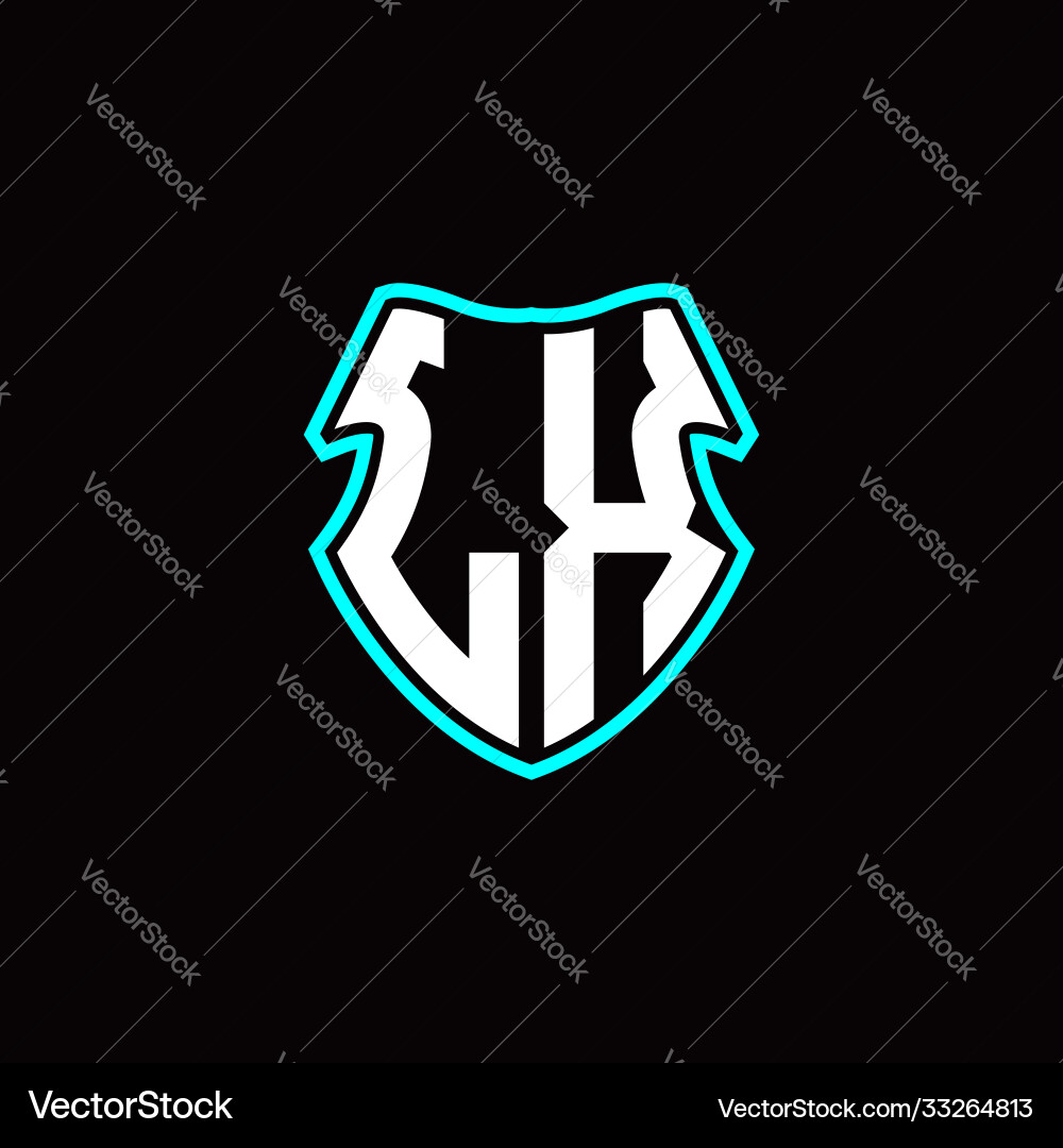 L x initial logo design with a shield shape Vector Image
