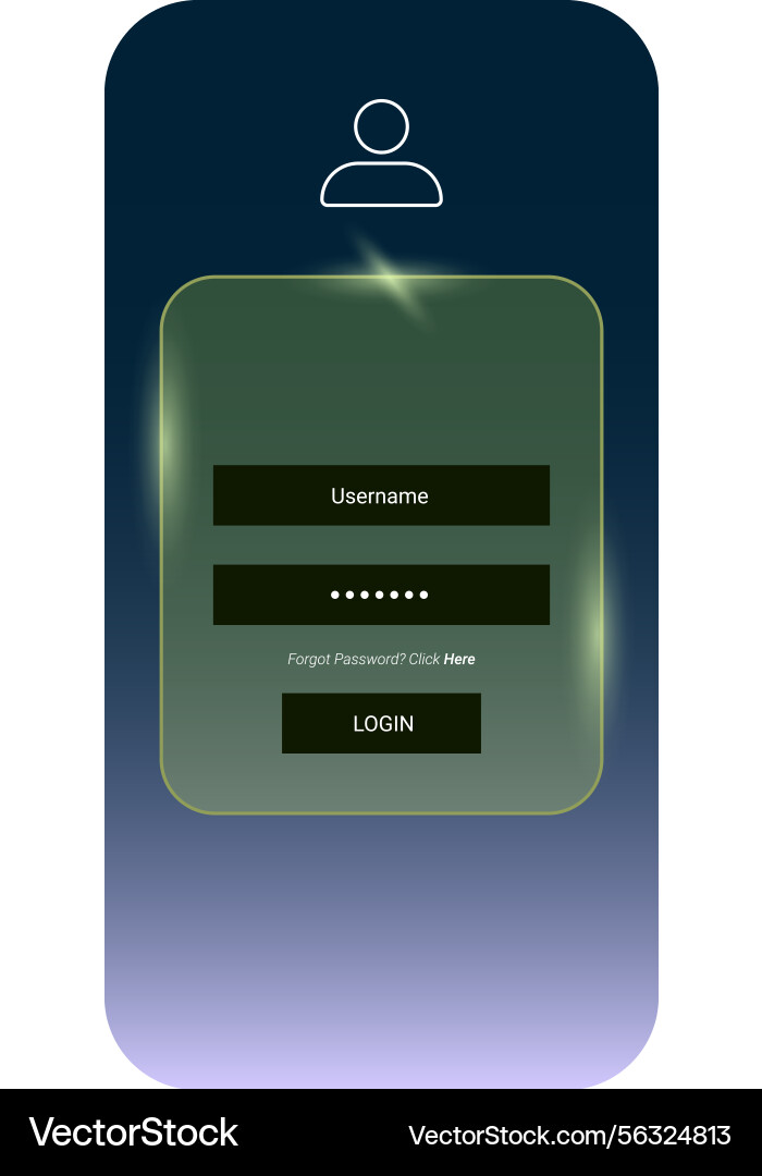Modern mobile app login screen interface vector image