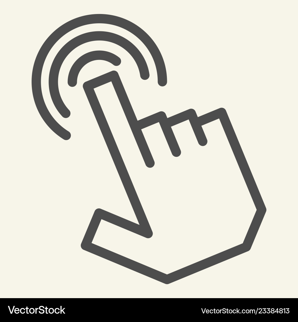 Pointer hand line icon cursor Pointer hand line icon cursor vector image