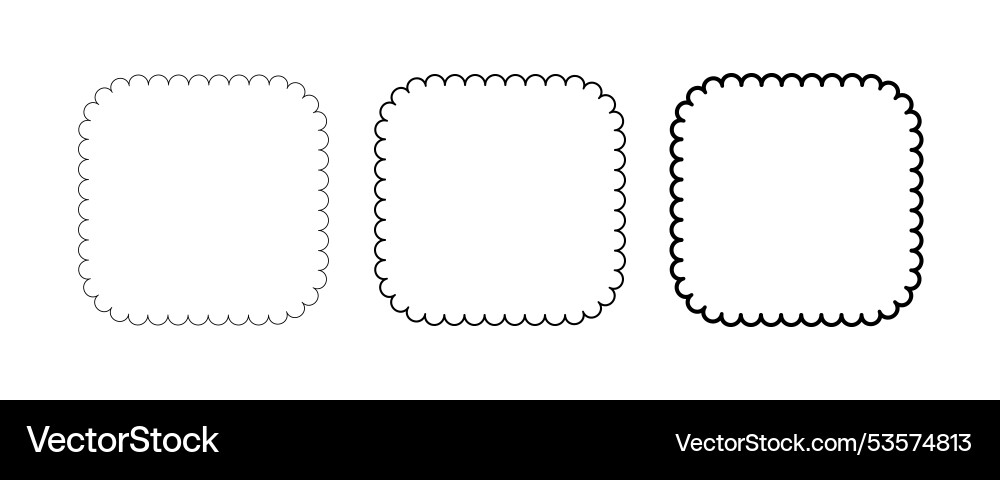 Rectangle scalloped frame edge square Rectangle scalloped frame edge square vector image
