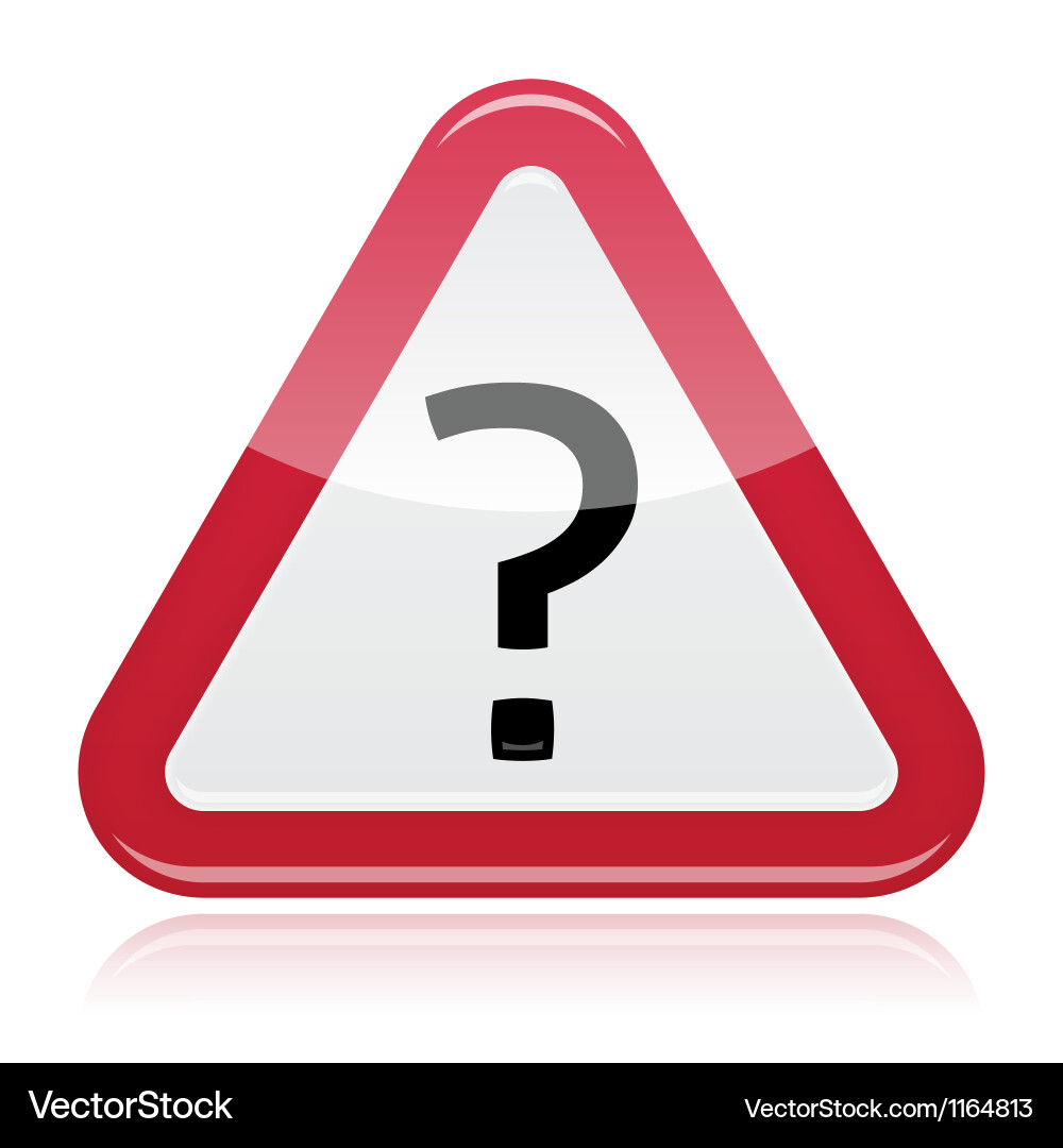 Red Warning Sign with Question Mark Vector Image
