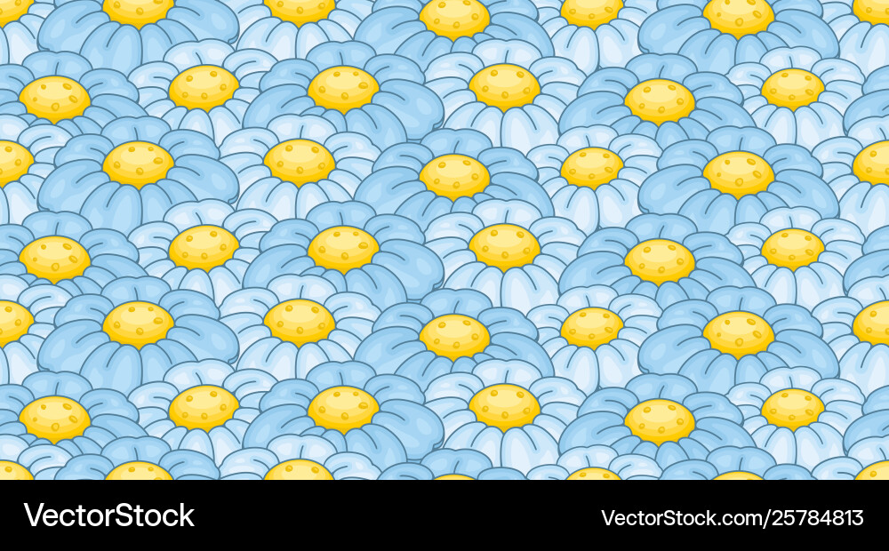 Seamless pattern with chamomile vector image