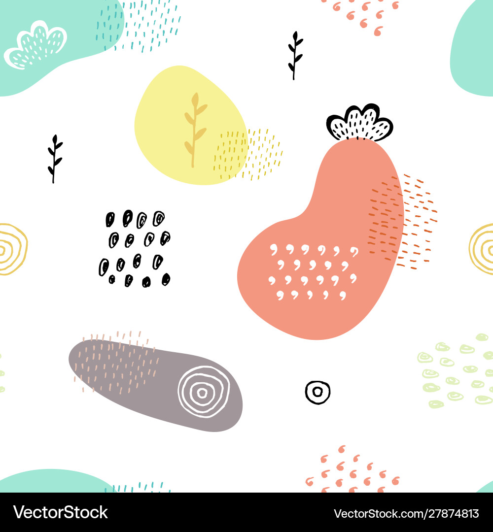 Seamless pattern with hand drawn abstract Seamless pattern with hand drawn abstract vector image