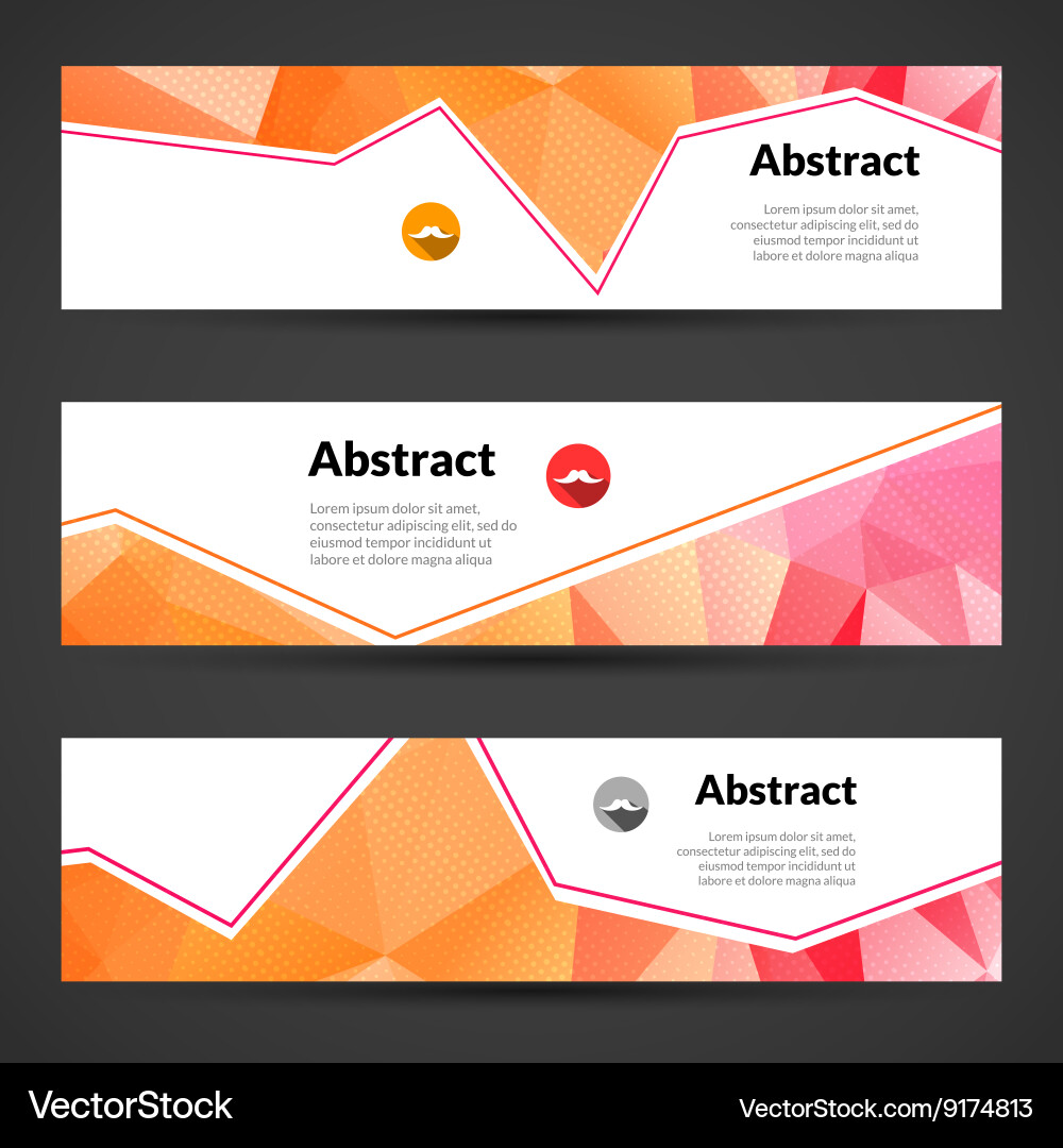 Set of polygonal triangular colorful geometric vector image