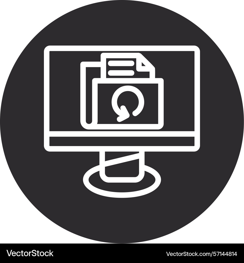 Backup inverted circle black Vector Image