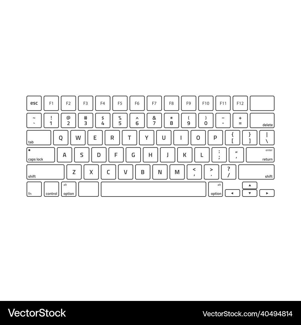Black Computer Keyboard vector image