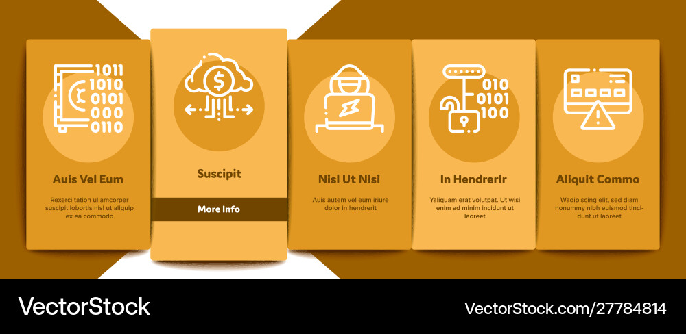 Carder hacker onboarding elements icons set Carder hacker onboarding elements icons set vector image