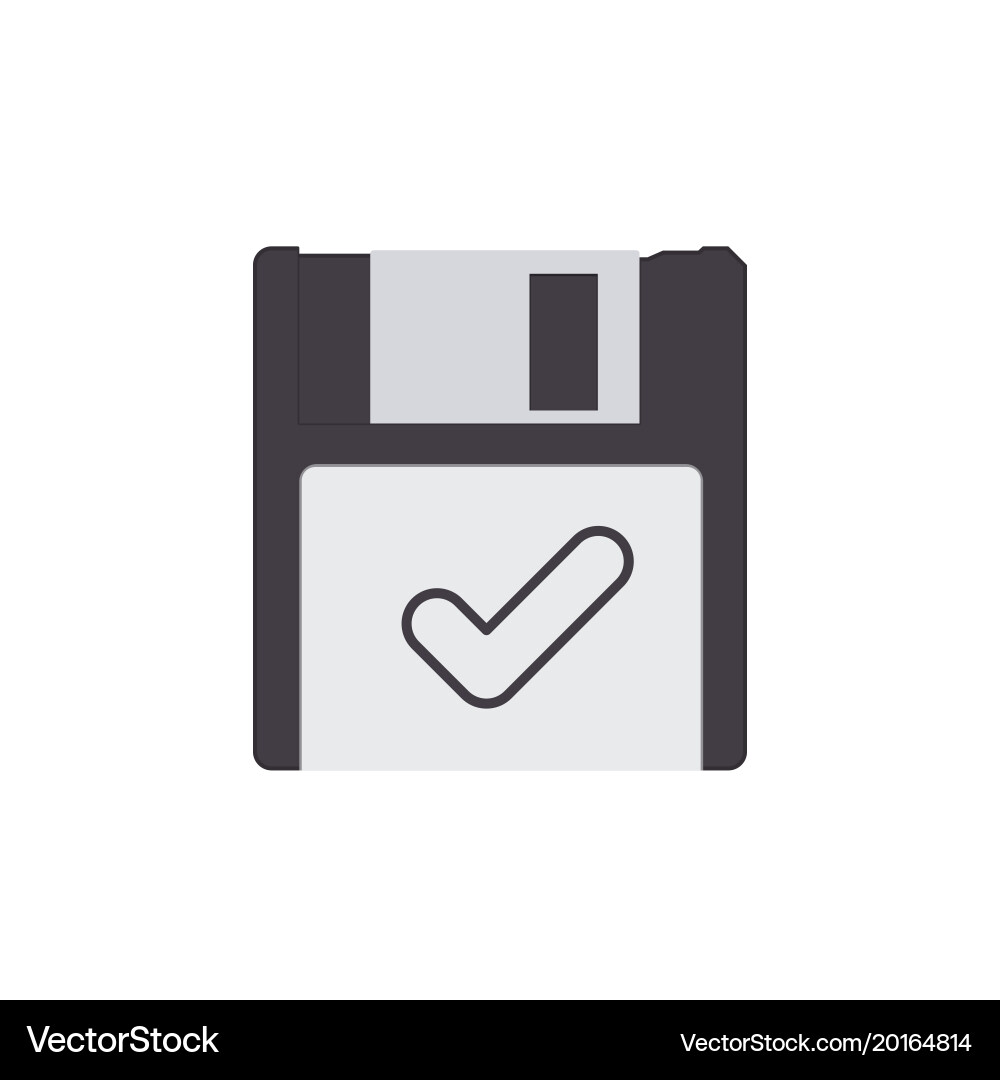Check disk drive floppy save storage icon vector image