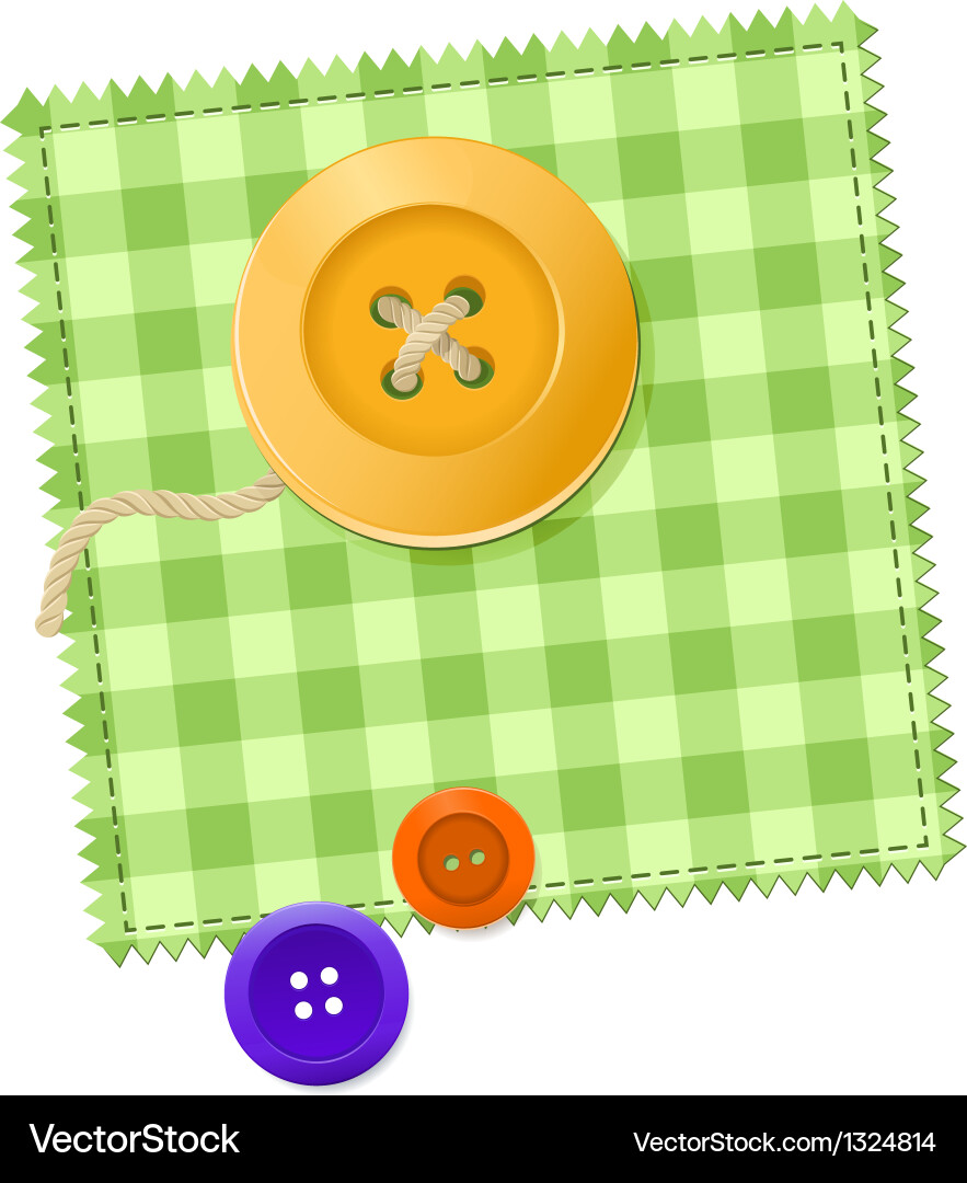 Checkered Patch with Buttons vector image