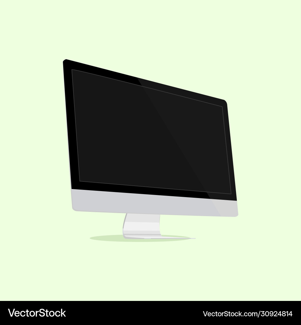Computer screen side display on green background Vector Image