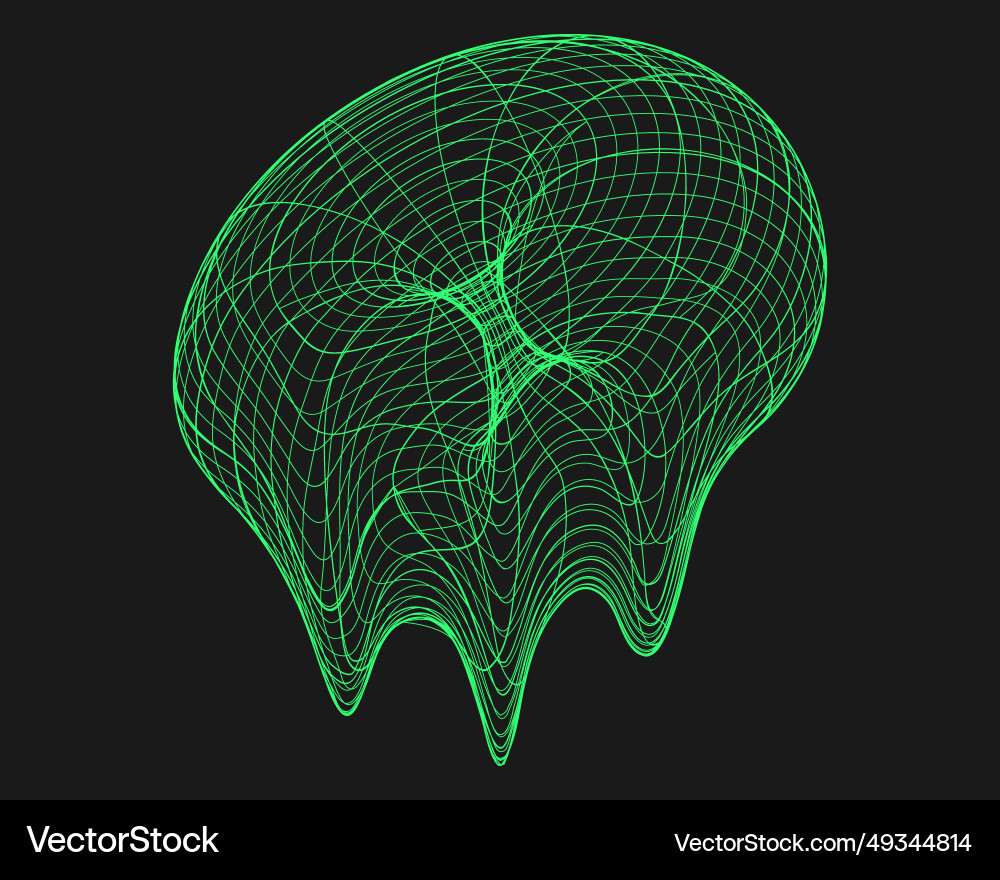 Cyber distorted shape retro punk design element Vector Image