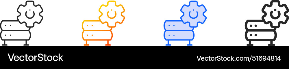 Database iconthin linear gradient blue stroke Database iconthin linear gradient blue stroke Vector Image