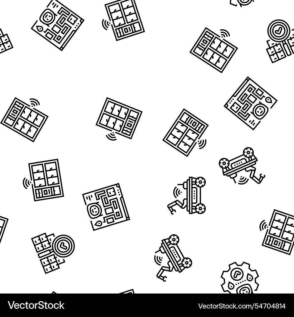 Delivery autonomous robot seamless pattern Delivery autonomous robot seamless pattern Vector Image