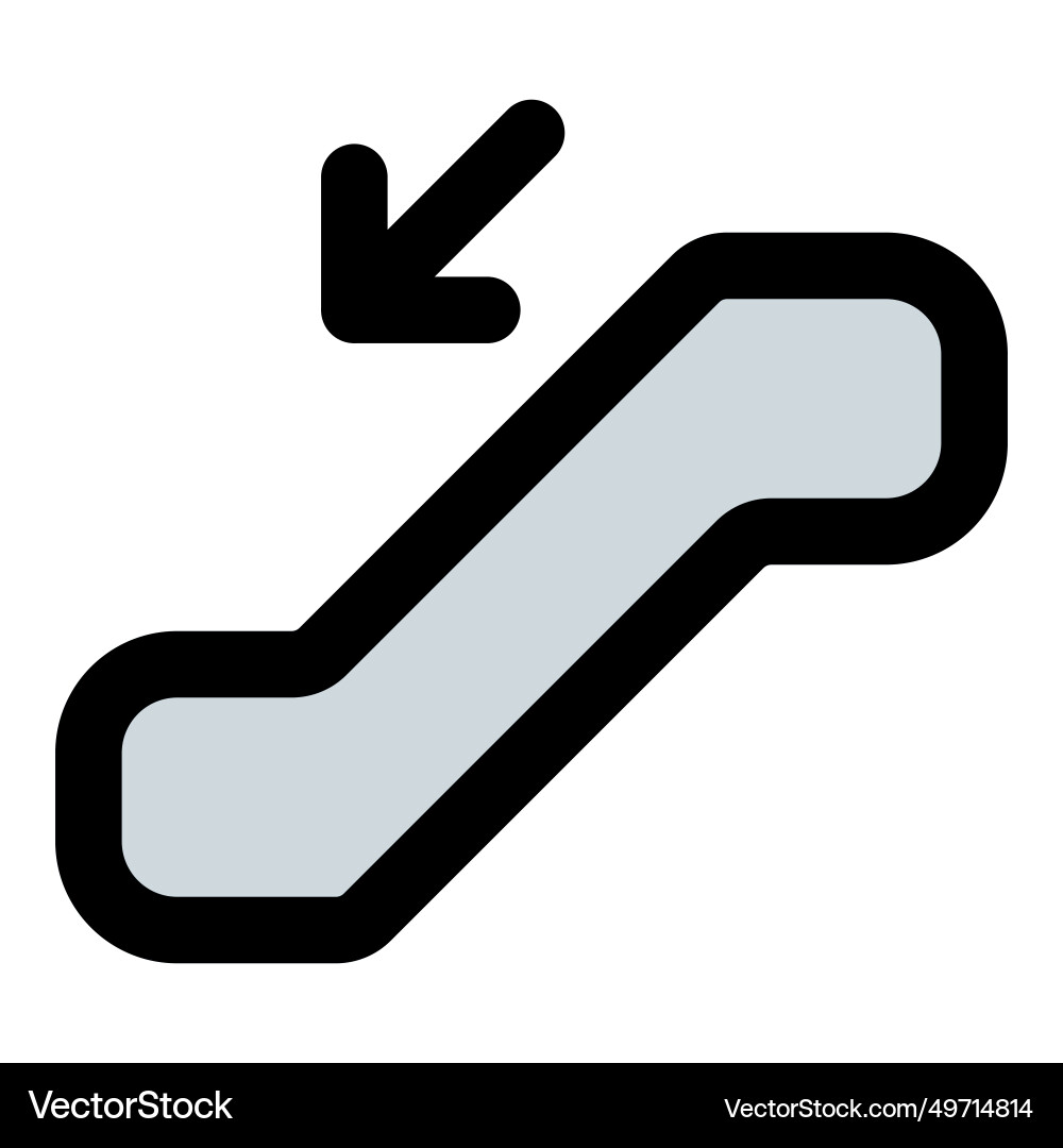 Descending effortlessly using escalator down Vector Image