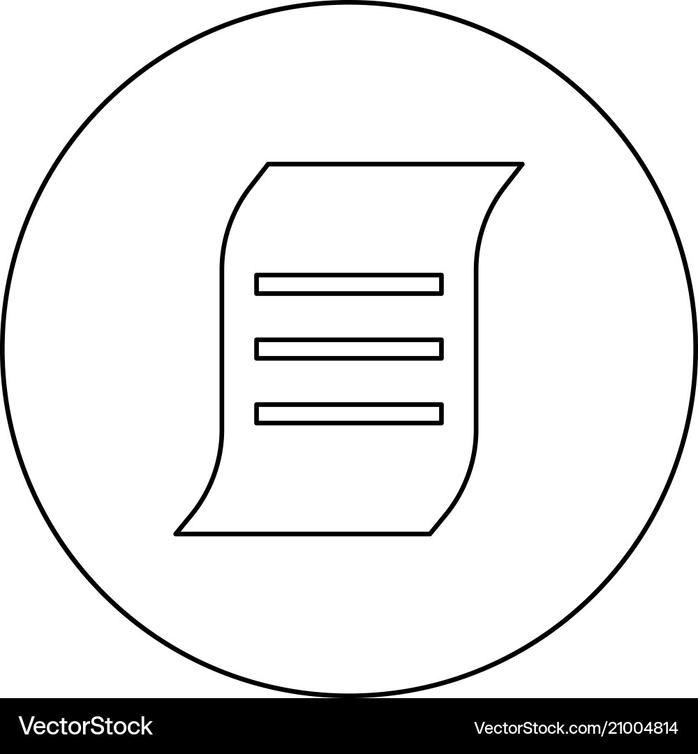Document black icon outline in circle image Vector Image