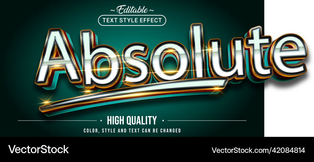 Editable text style effect - absolute vector image