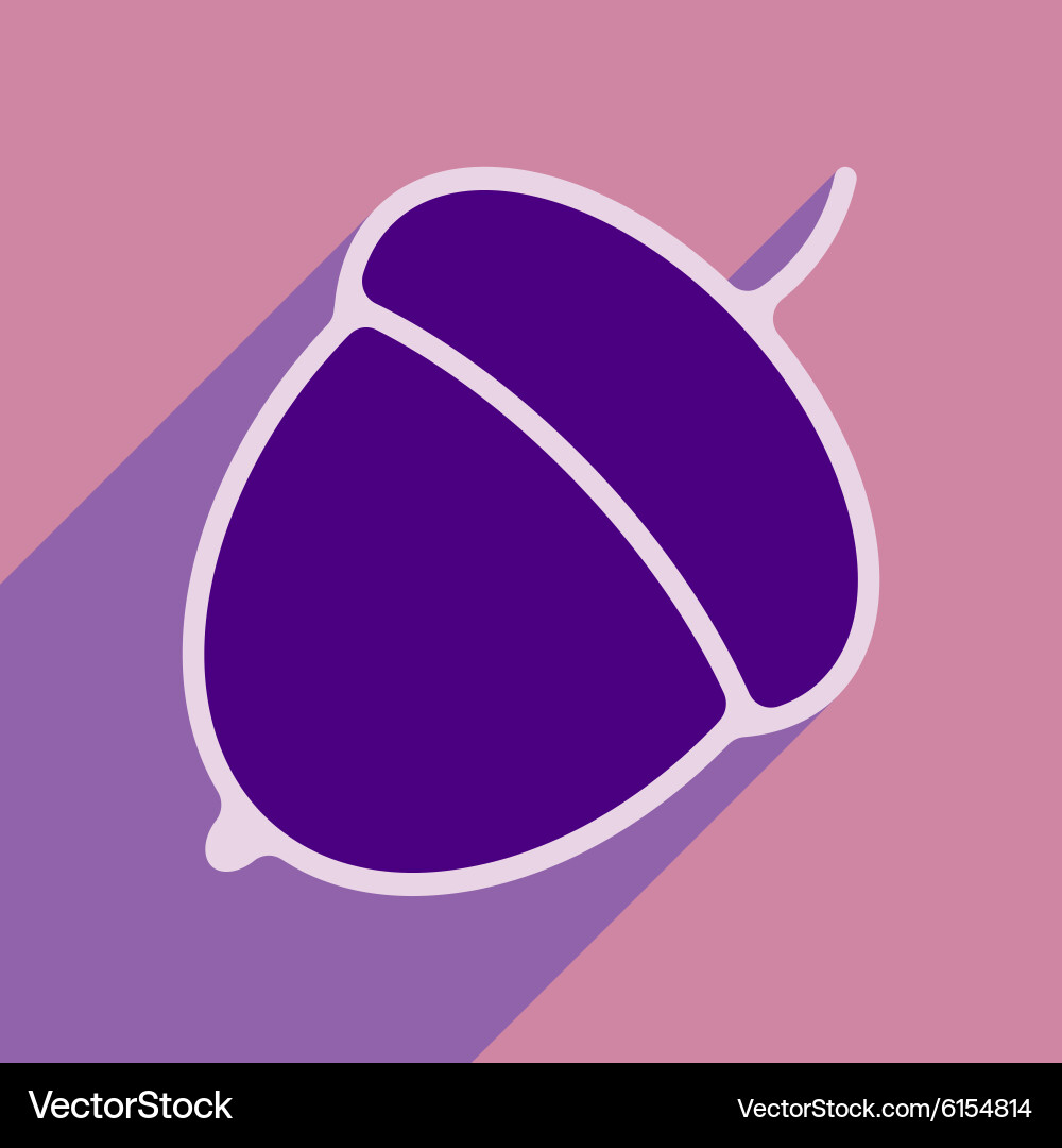 Flat with shadow icon and mobile application acorn vector image