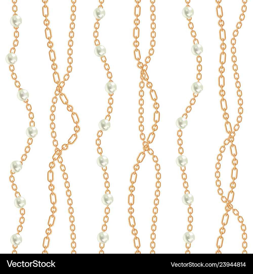 Golden Pear & Chain Pattern vector image