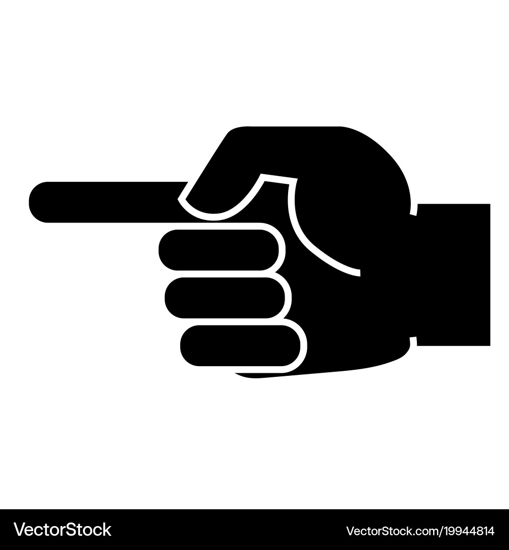 Hand Pointing Icon - Pointer Symbol vector image