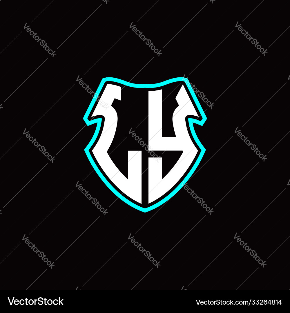 L y initial logo design with a shield shape L y initial logo design with a shield shape vector image