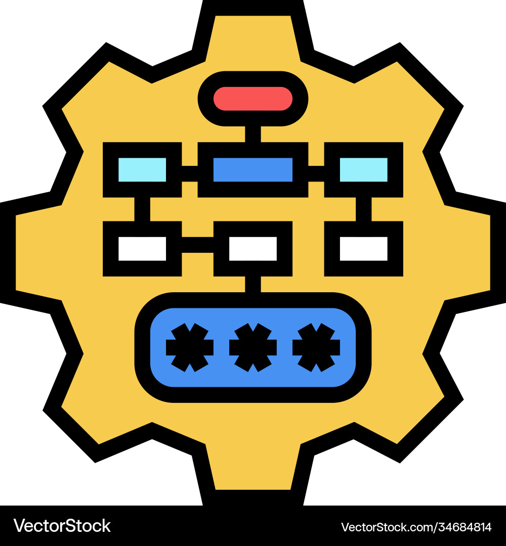 Multilevel password color icon Vector Image