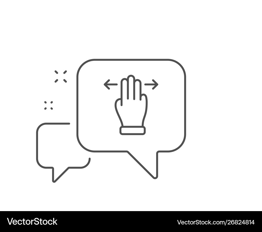 Multitasking gesture line icon slide arrow sign vector image